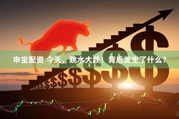 申宝配资 今天，跳水大跌！背后发生了什么？